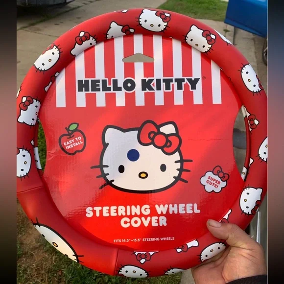 Hello Kitty Red and White Steering Wheel Cover - Picture 1 of 1